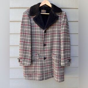 Rare Vintage Pendleton 1960-70’s Plaid Shearling Virgin Wool Jacket Coat Sz L/XL